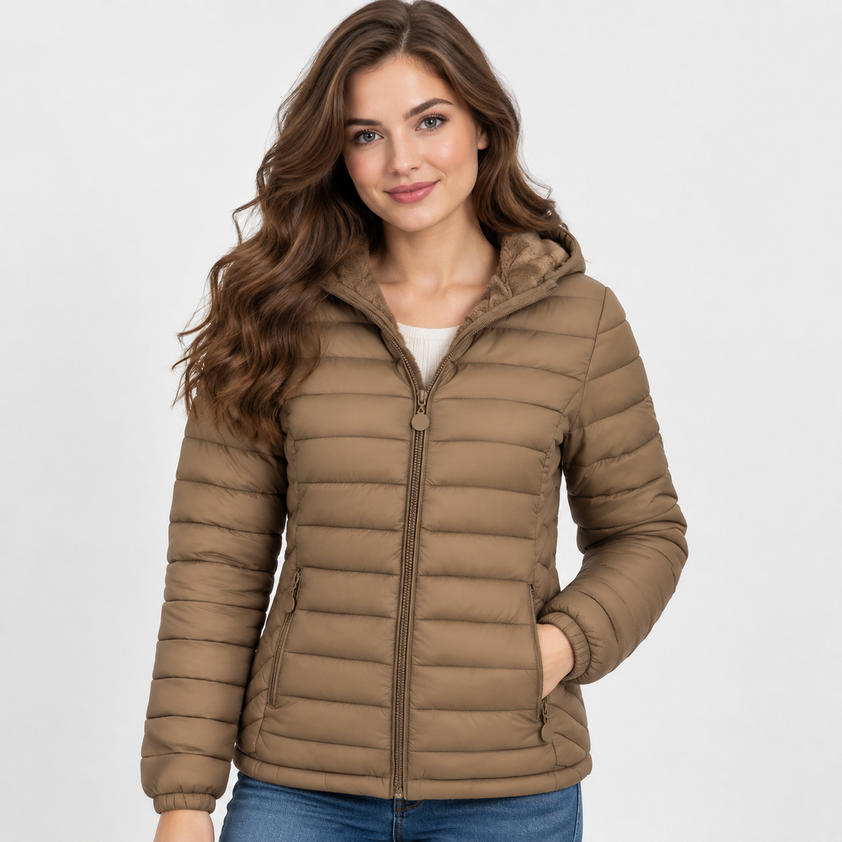 Women’s Lightweight Hooded Puffer Jacket Casual Winter Coat