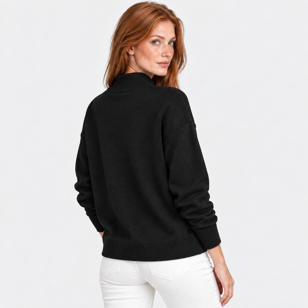 Women’s Minimalist Mock Neck Sweater Fall Winter Wear