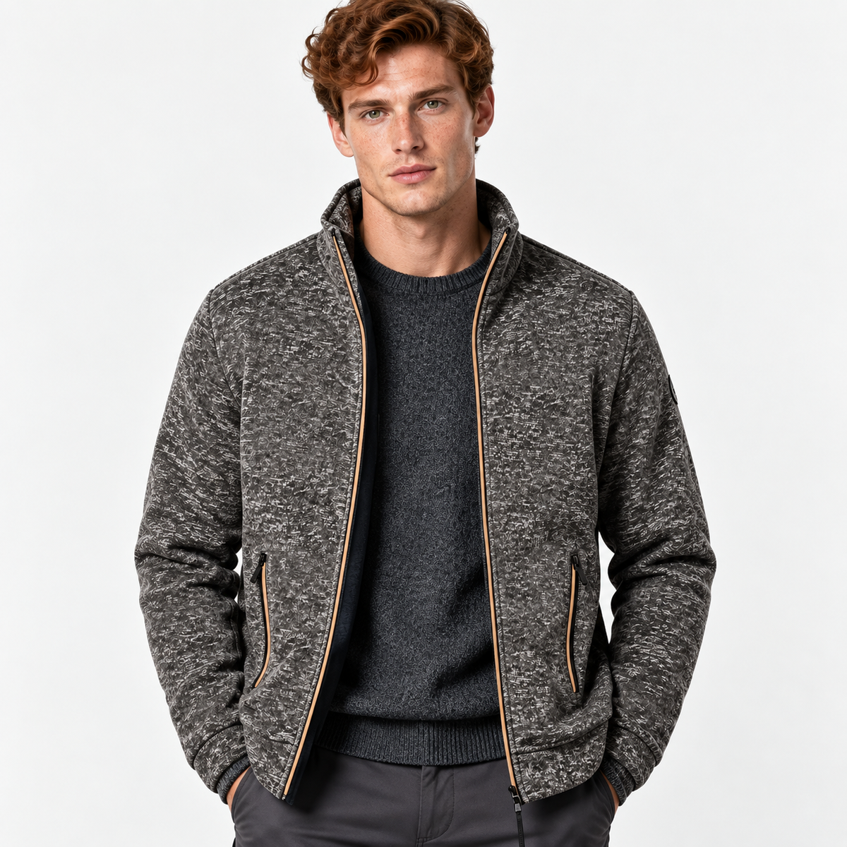 Men’s Slim Fit Knit Sweater Solid Color Casual Wear
