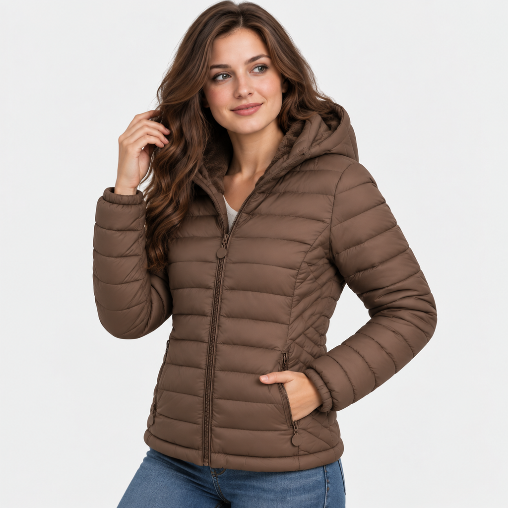 Women’s Lightweight Hooded Puffer Jacket Casual Winter Coat