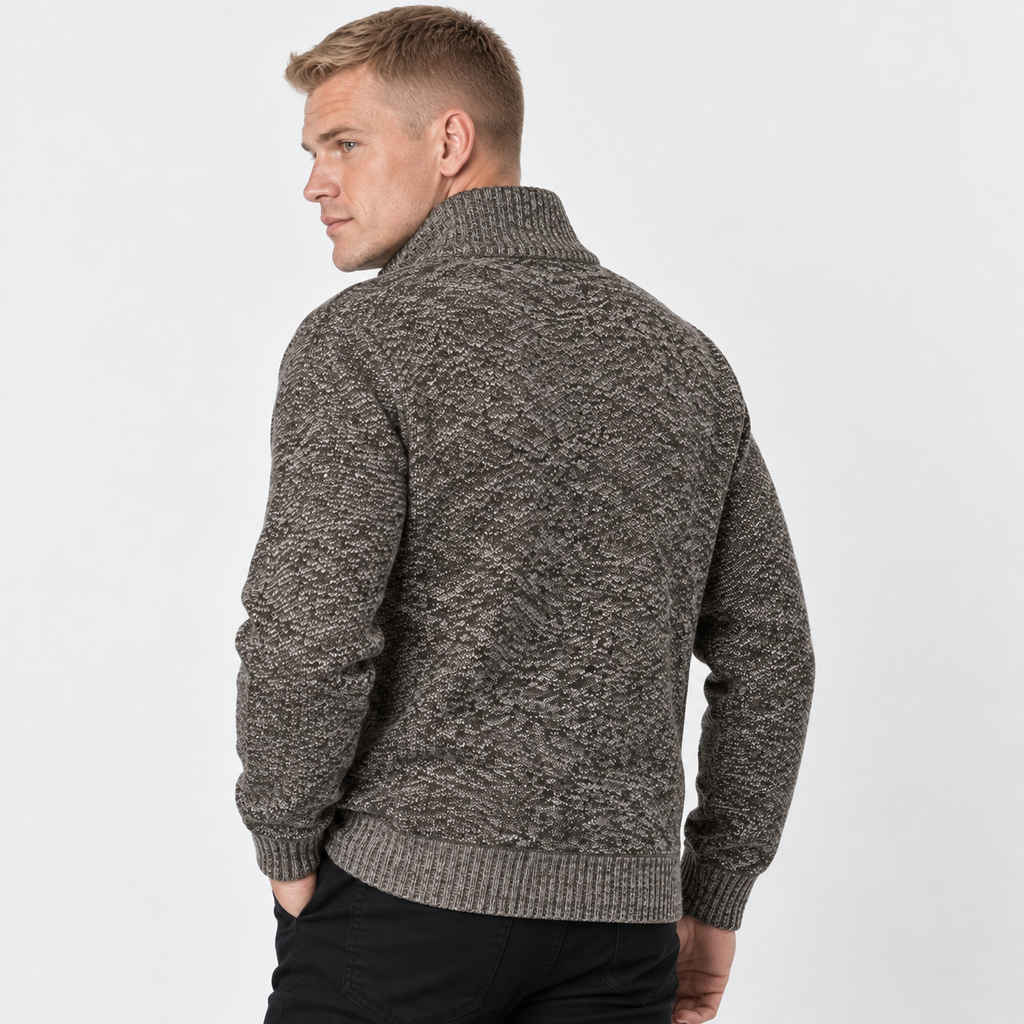 Men’s Knit Jacket Stand Collar Casual Fall Winter Wear