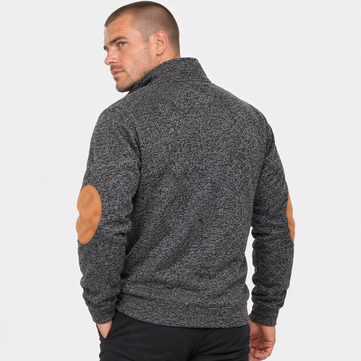 Men’s Collared Neck Pullover Sweater Solid Color Style