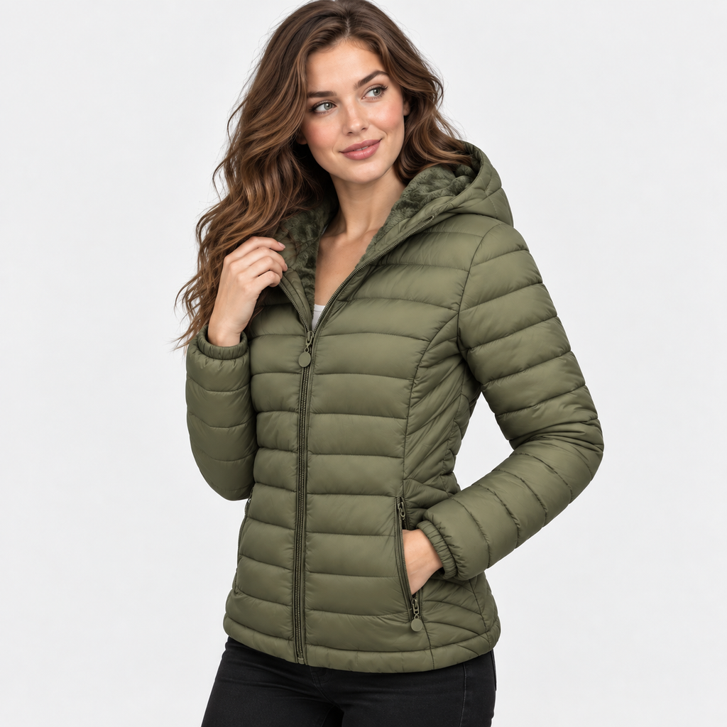 Women’s Lightweight Hooded Puffer Jacket Casual Winter Coat