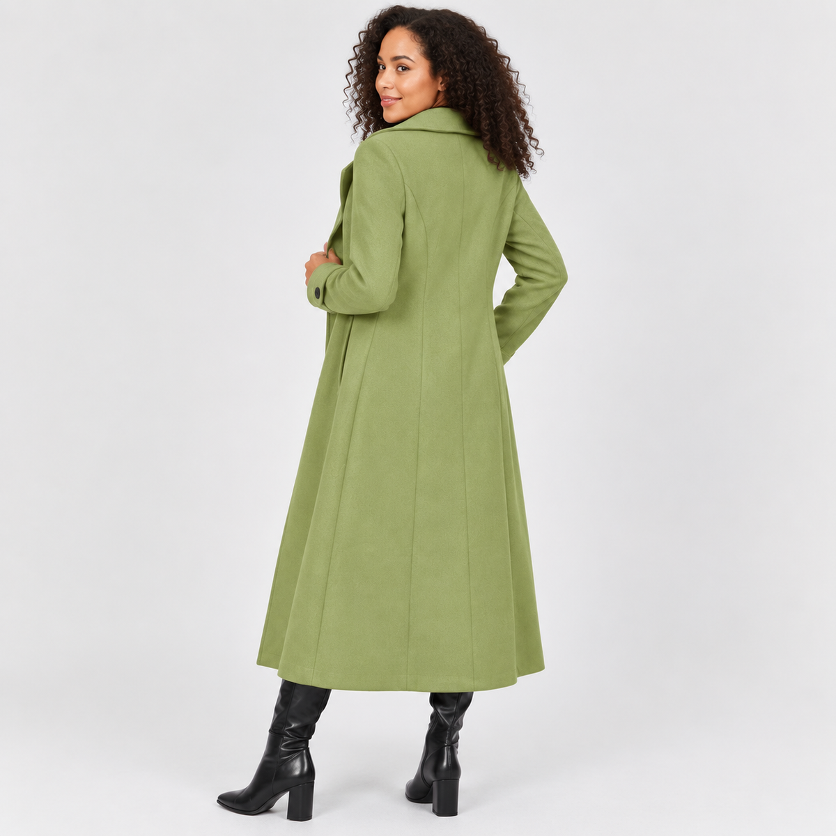 Women’s Elegant Winter Coat Vintage Long Sleeve Jacket