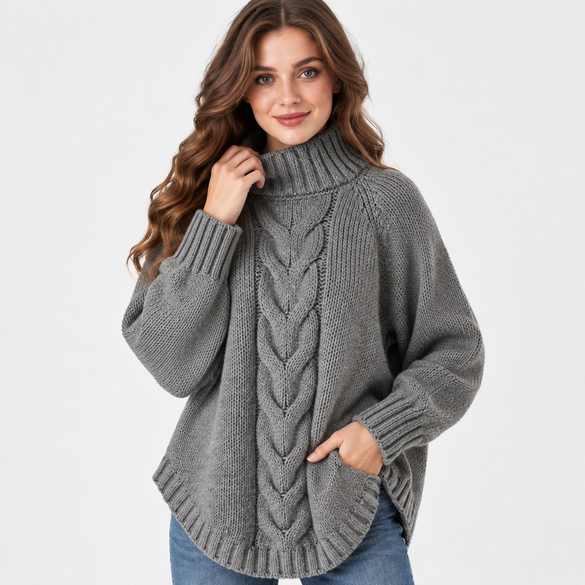 Women’s Vintage Style Sweater Flared Hem Casual Top