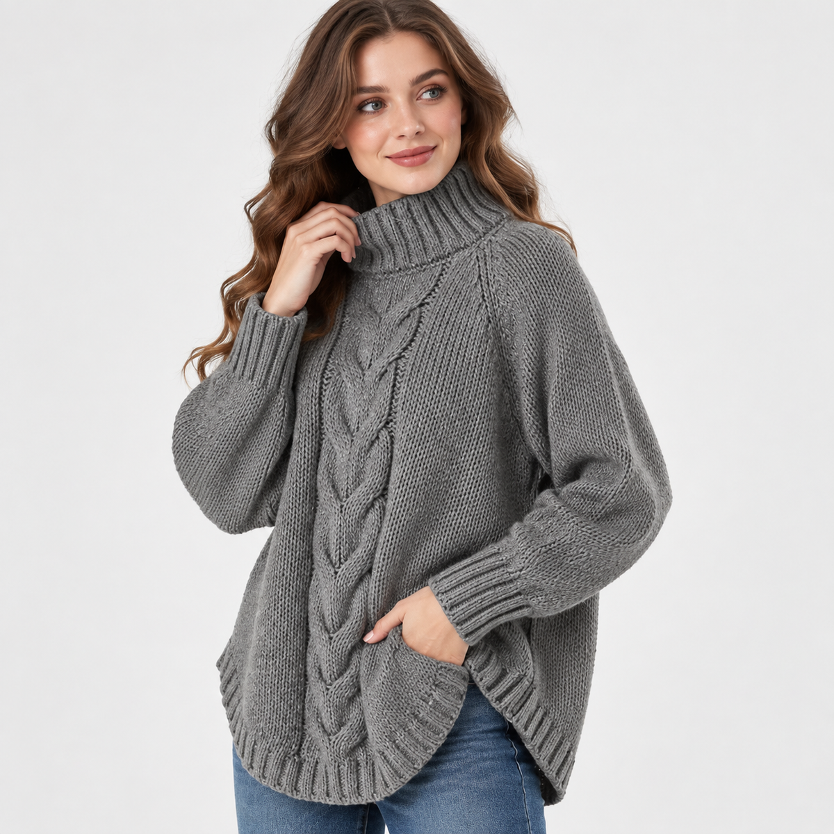 Women’s Vintage Style Sweater Flared Hem Casual Top