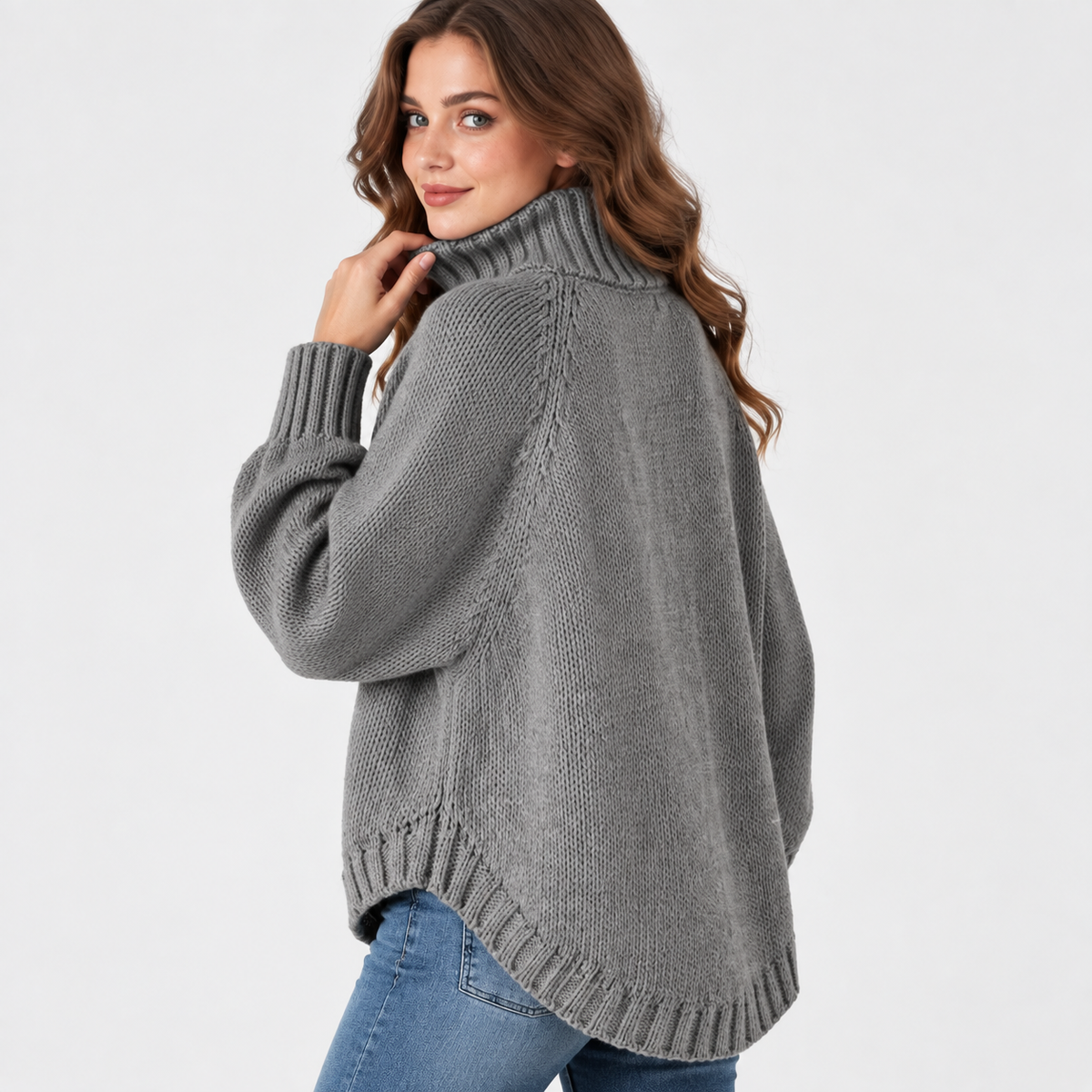 Women’s Vintage Style Sweater Flared Hem Casual Top