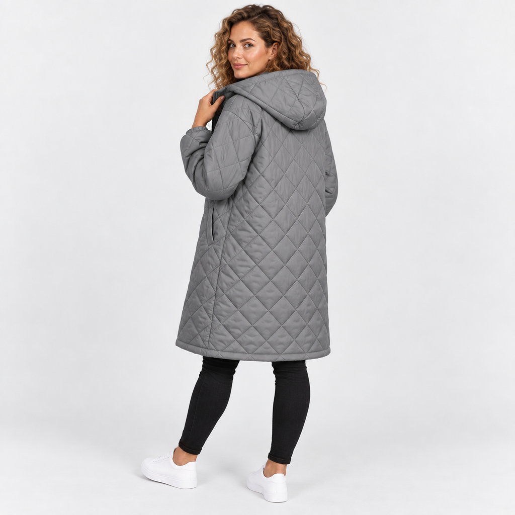 Women’s Long Hooded Puffer Coat Fleece Lined Winter Jacket