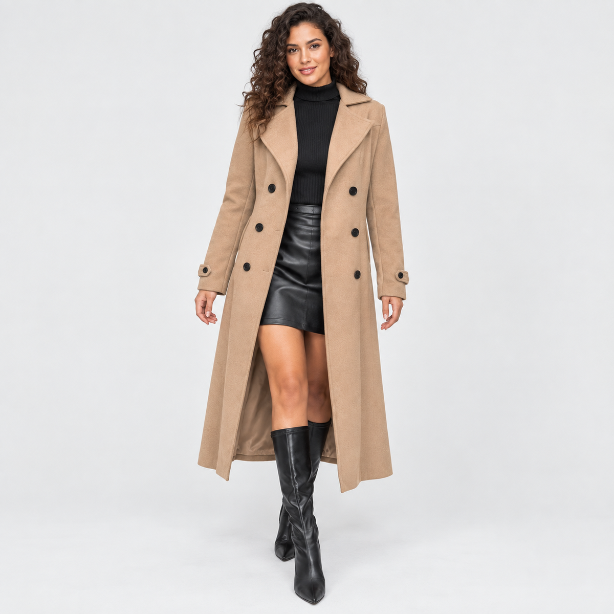 Women’s Elegant Winter Coat Vintage Long Sleeve Jacket