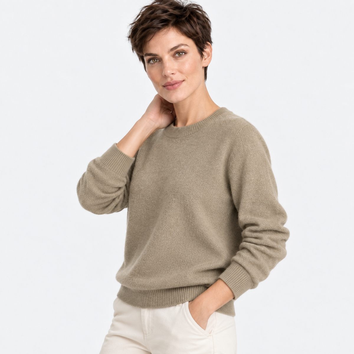 Women’s Basic Knit Pullover Long Sleeve Casual Wear