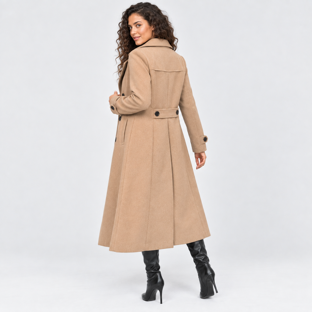 Women’s Elegant Winter Coat Vintage Long Sleeve Jacket