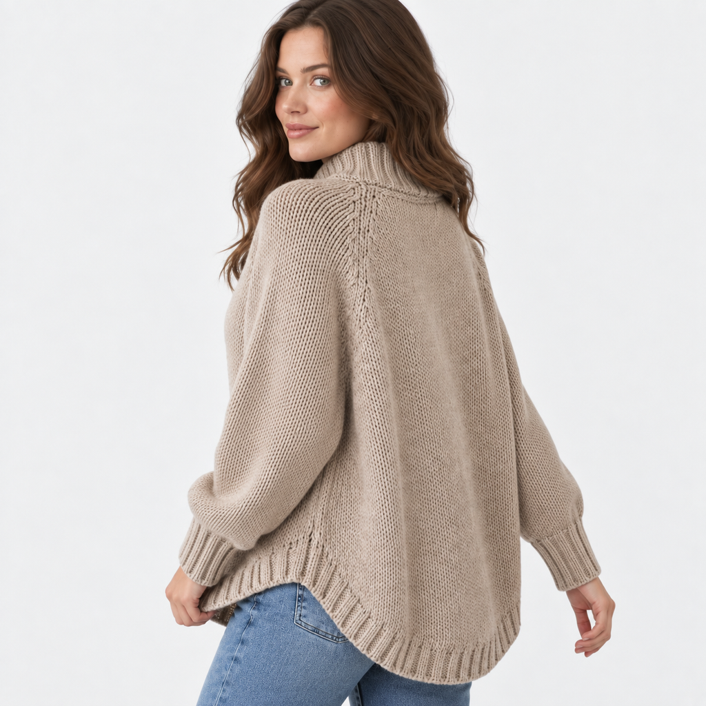 Women’s Vintage Style Sweater Flared Hem Casual Top