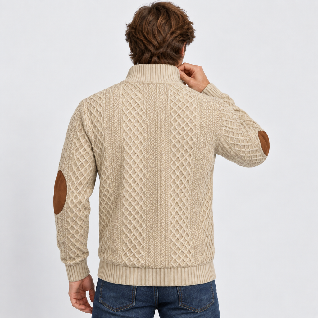Men’s Button Neck Knit Sweatshirt Comfortable Everyday Wear