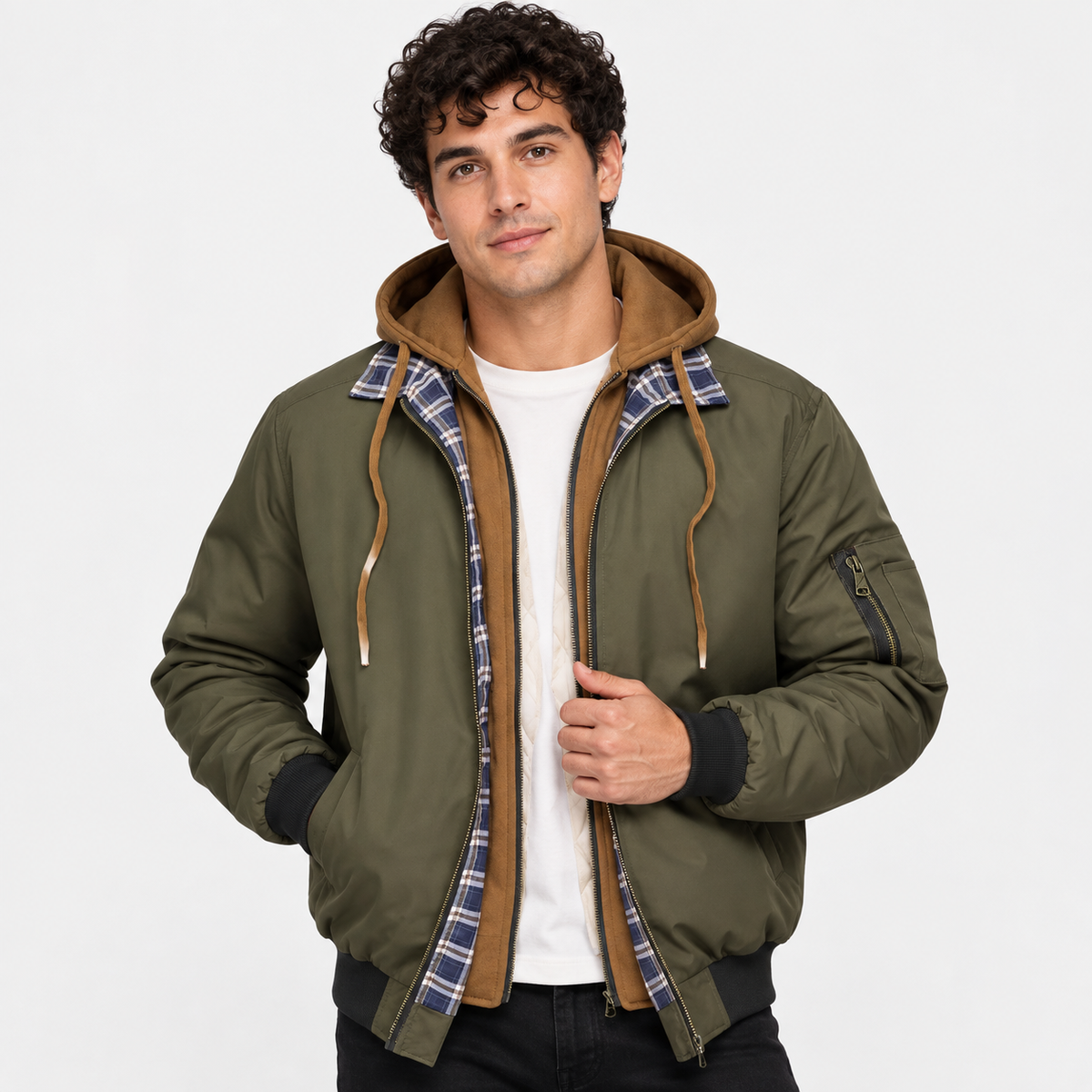 Men’s Lightweight Hooded Cardigan Jacket Everyday Style
