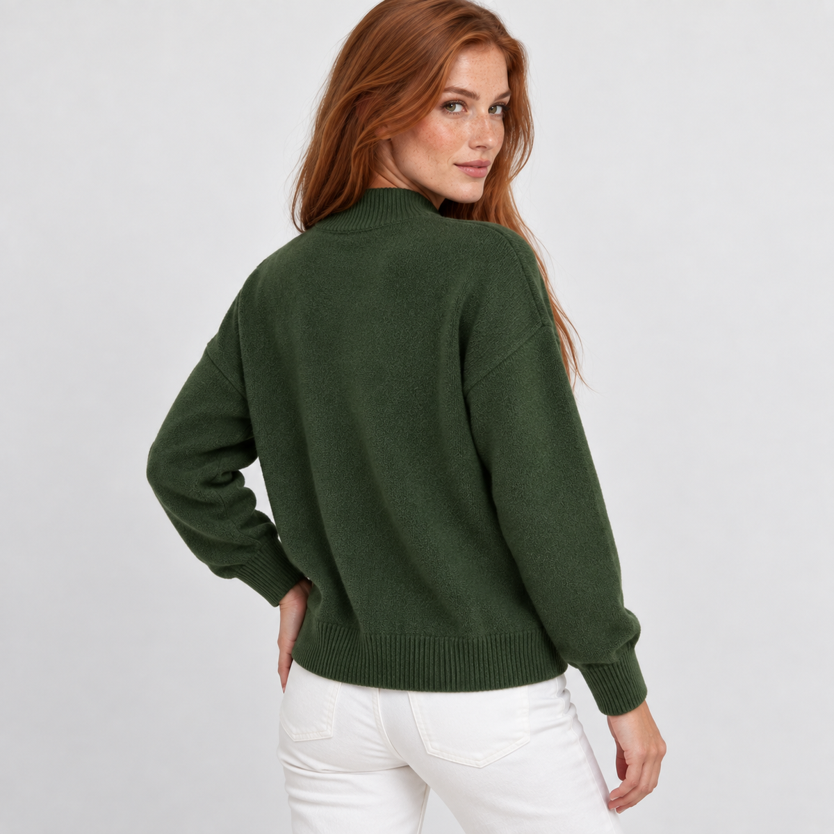 Women’s Minimalist Mock Neck Sweater Fall Winter Wear