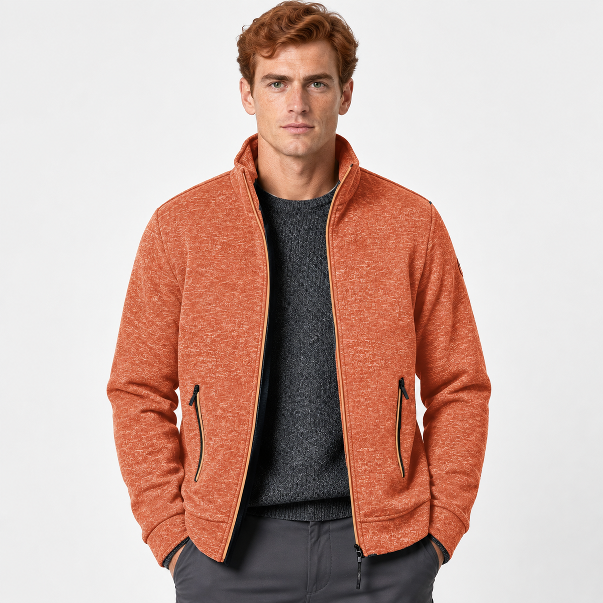 Men’s Slim Fit Knit Sweater Solid Color Casual Wear