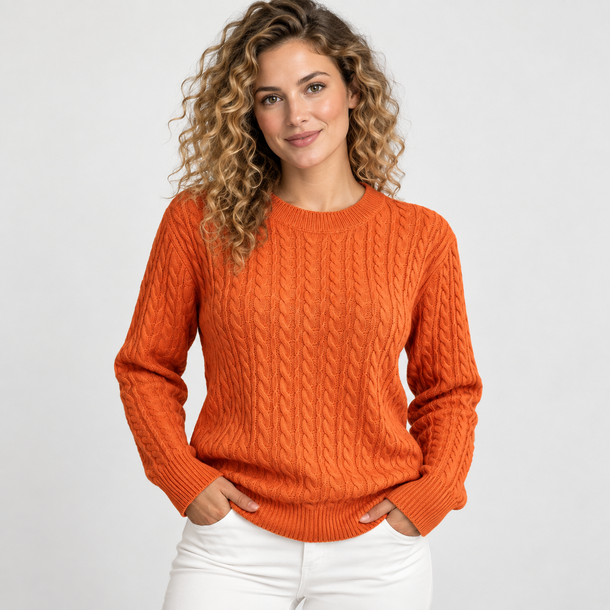 Women’s Rib Knit Crew Neck Sweater Loose Fit Pullover