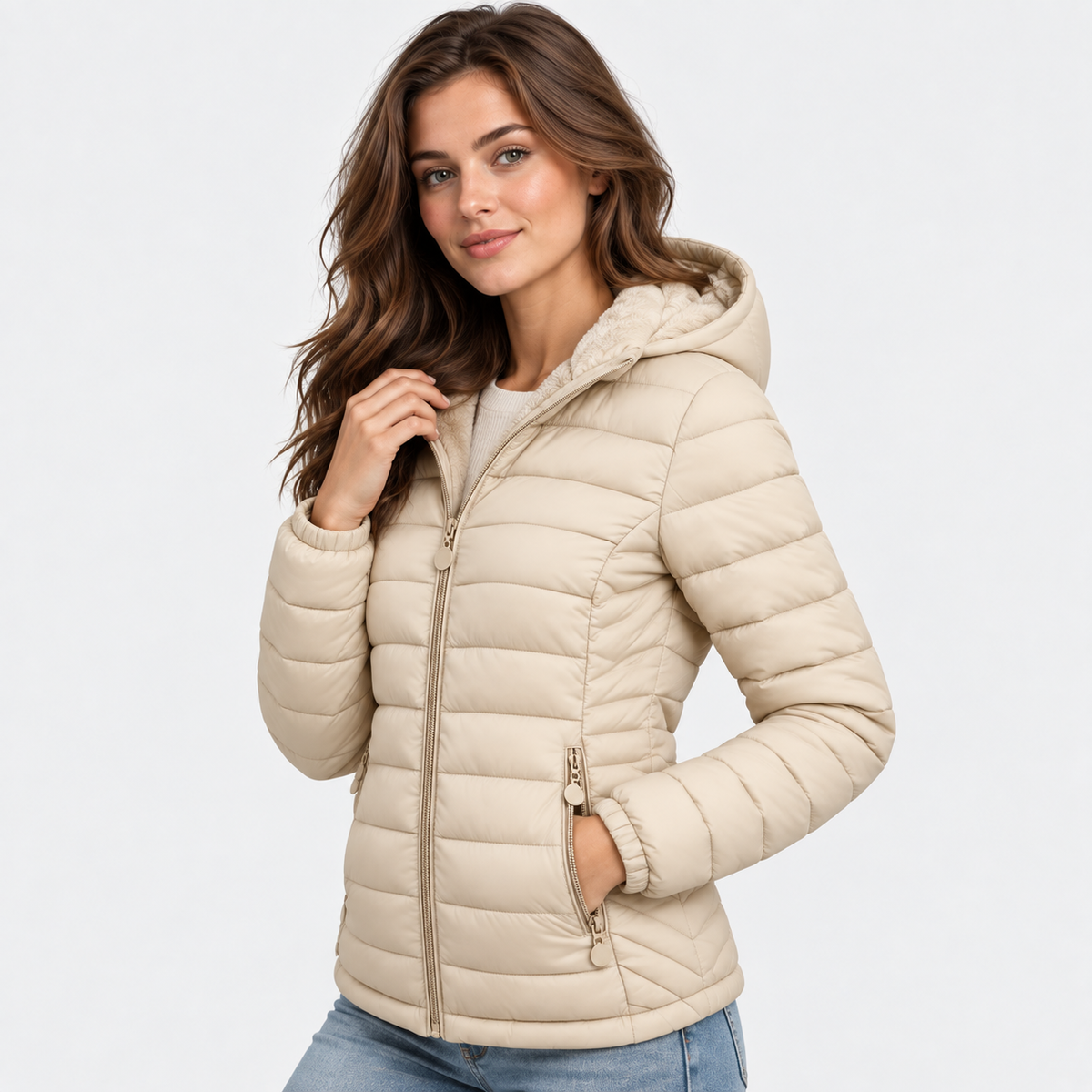 Women’s Lightweight Hooded Puffer Jacket Casual Winter Coat