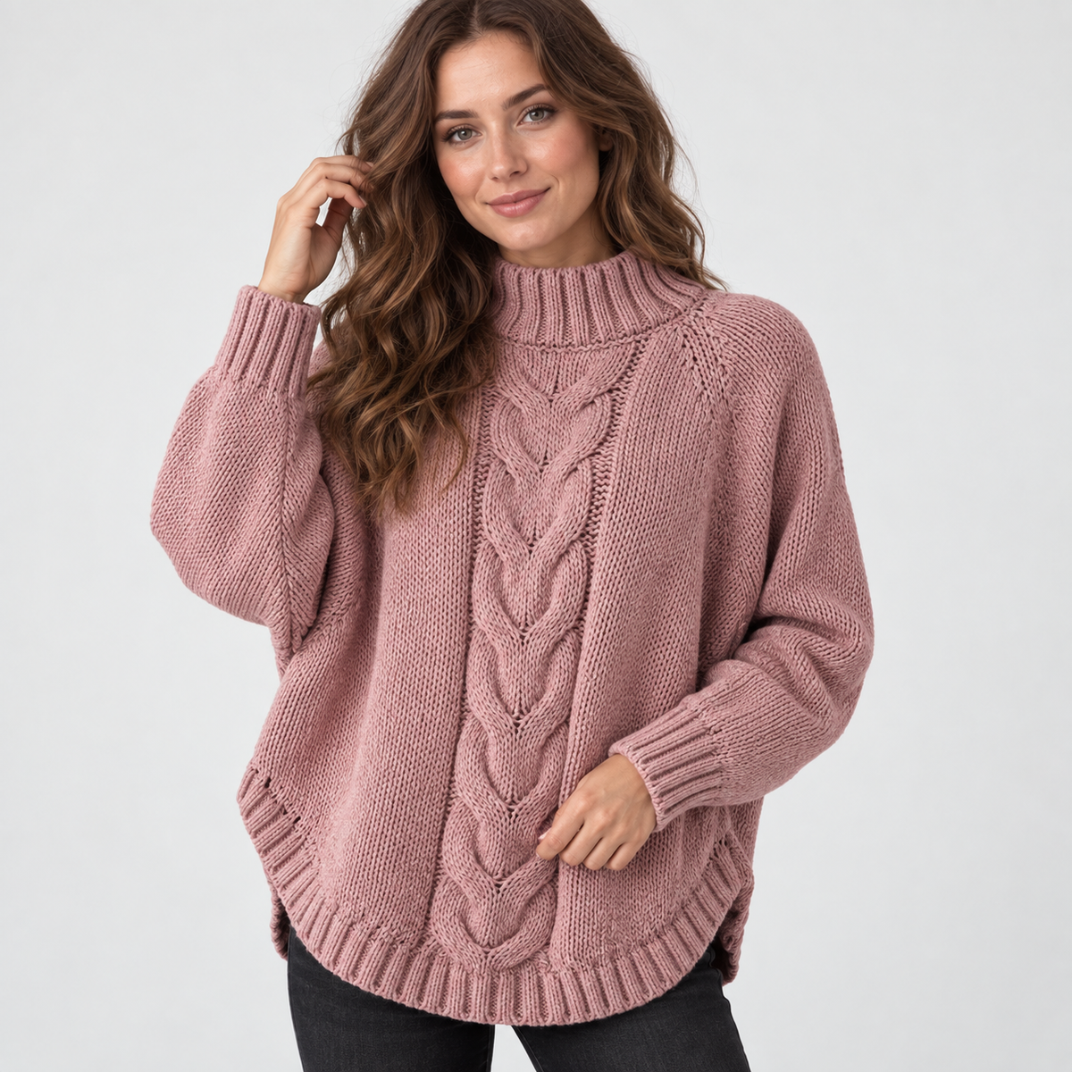 Women’s Vintage Style Sweater Flared Hem Casual Top