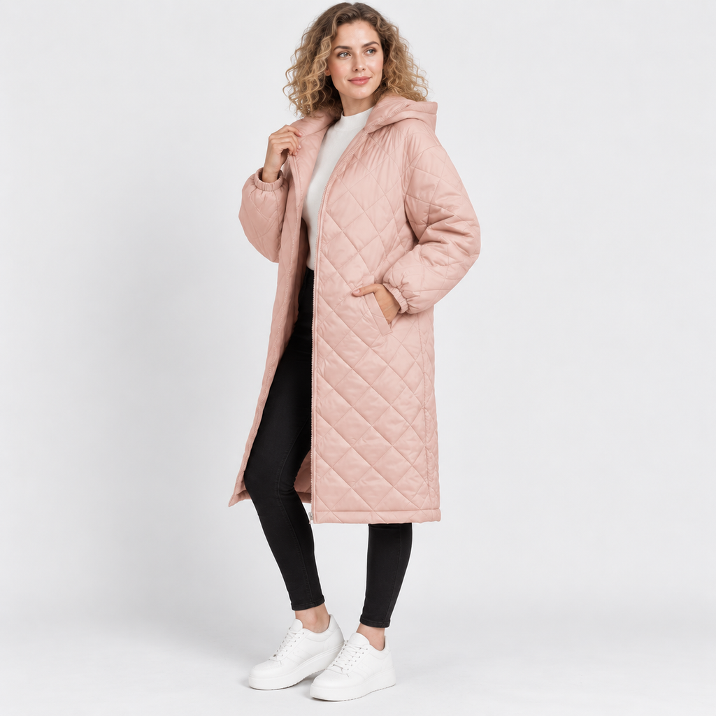 Women’s Long Hooded Puffer Coat Fleece Lined Winter Jacket