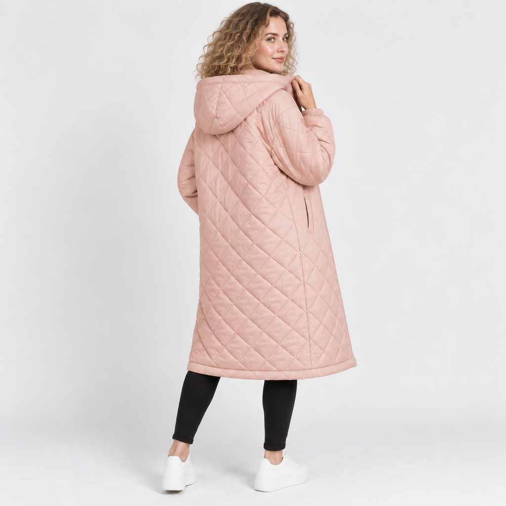 Women’s Long Hooded Puffer Coat Fleece Lined Winter Jacket