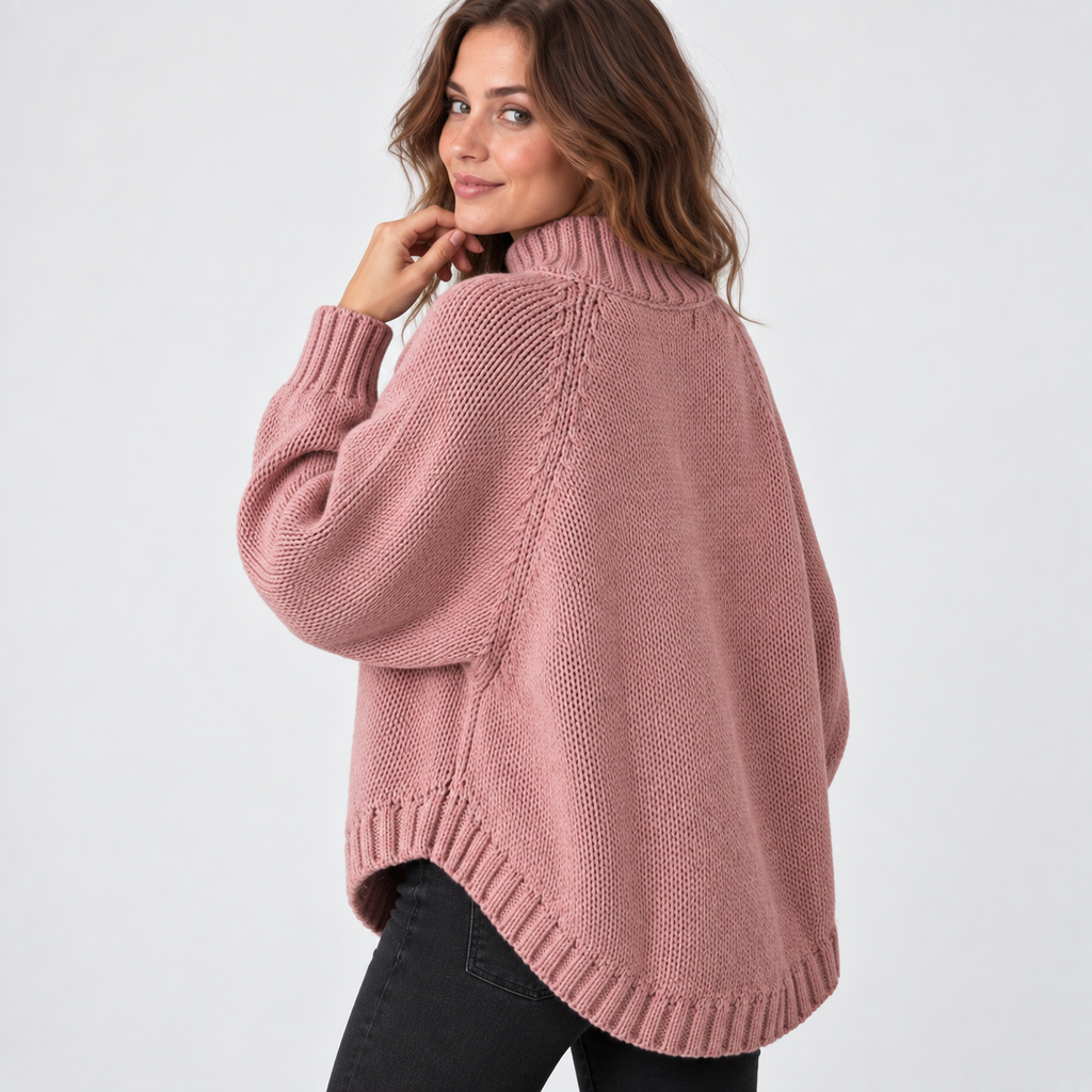 Women’s Vintage Style Sweater Flared Hem Casual Top