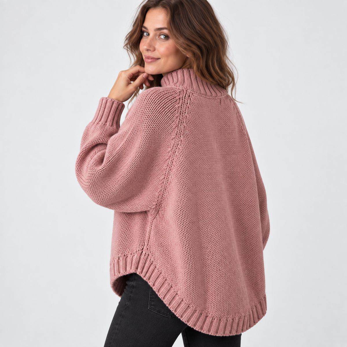 Women’s Vintage Style Sweater Flared Hem Casual Top
