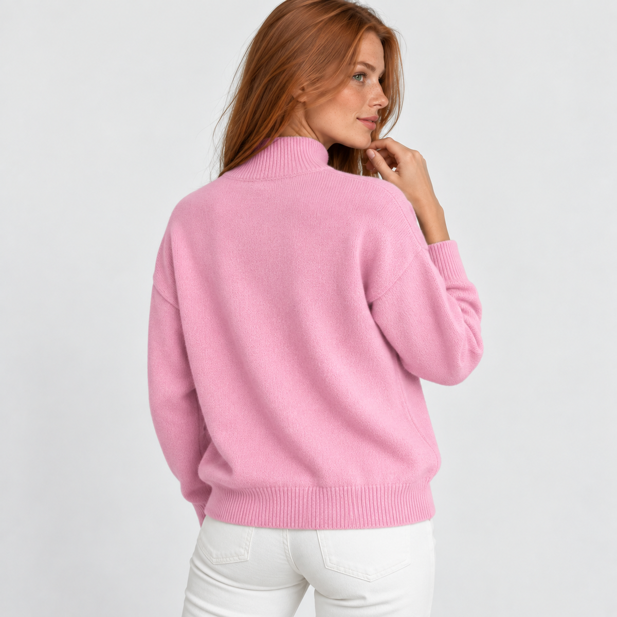 Women’s Minimalist Mock Neck Sweater Fall Winter Wear