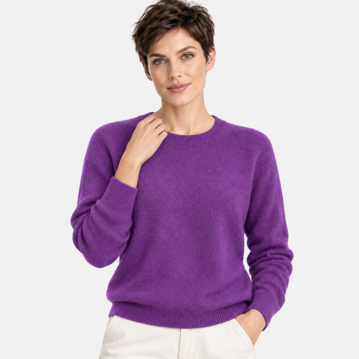 Women’s Basic Knit Pullover Long Sleeve Casual Wear