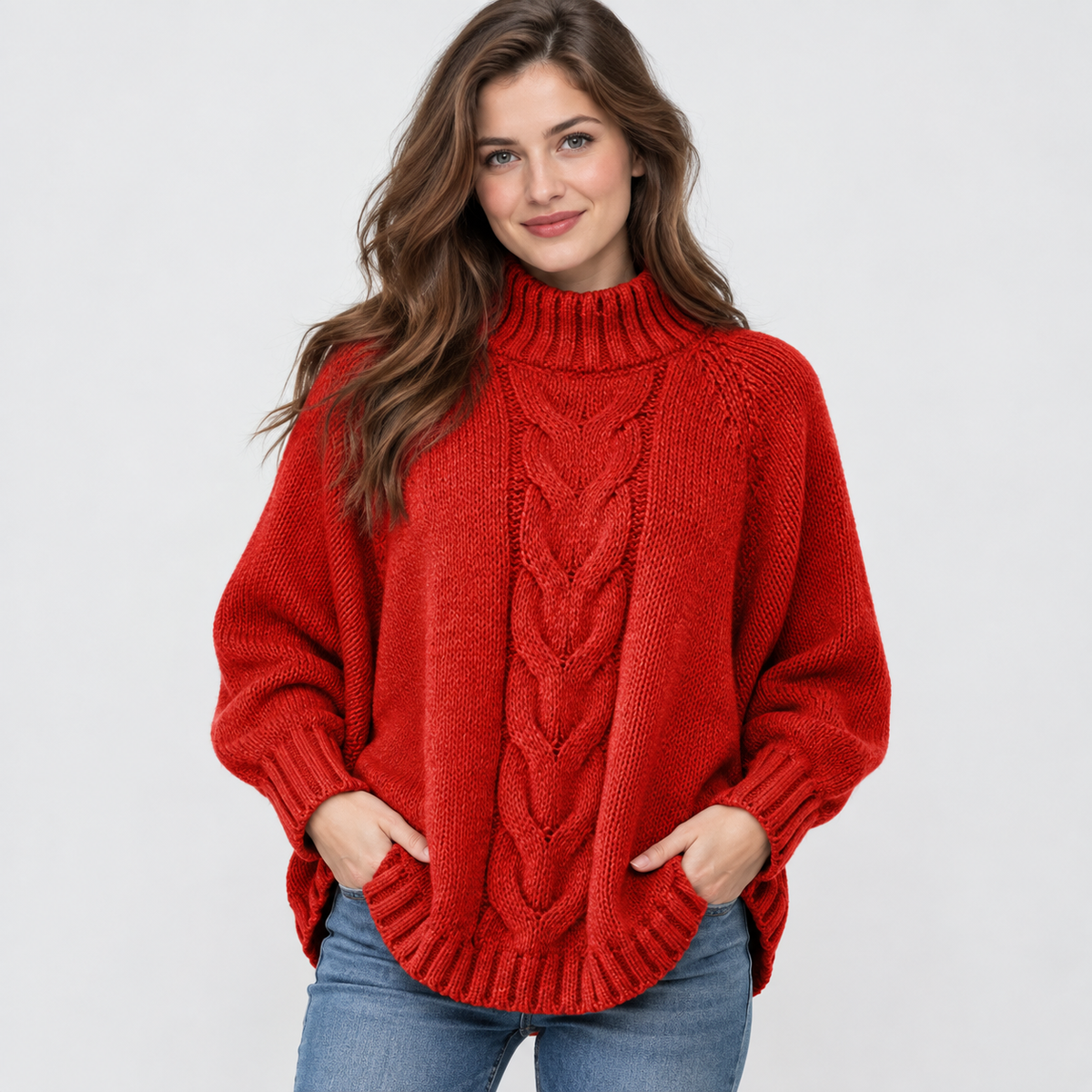 Women’s Vintage Style Sweater Flared Hem Casual Top