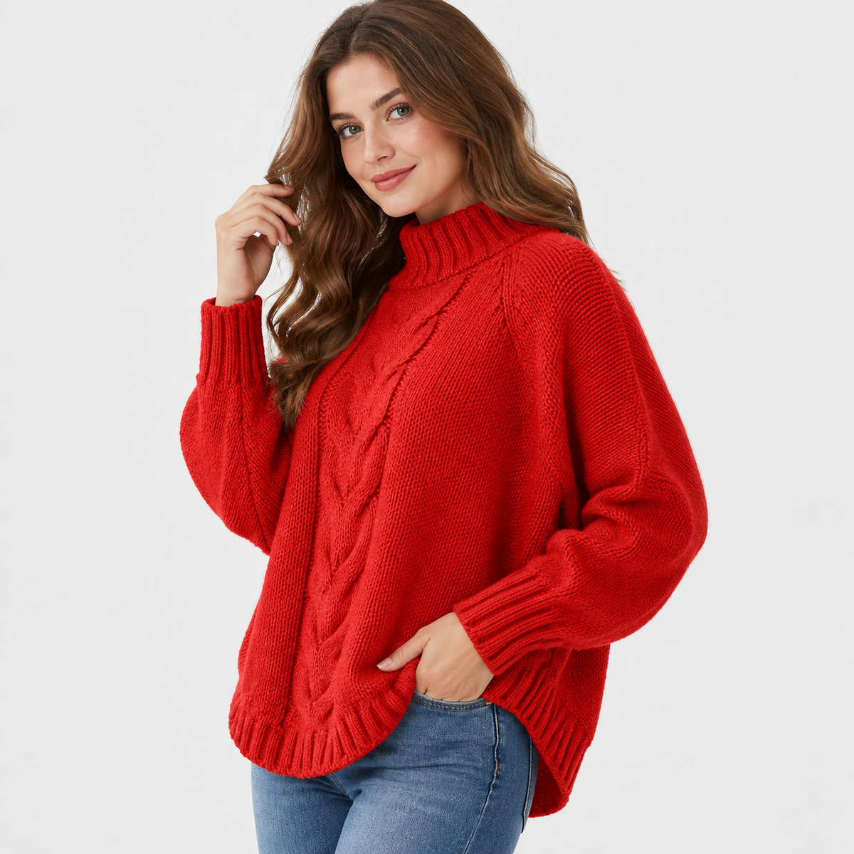 Women’s Vintage Style Sweater Flared Hem Casual Top