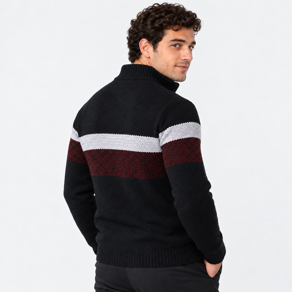 Men’s Stand Collar Pullover Sweater Warm Outerwear