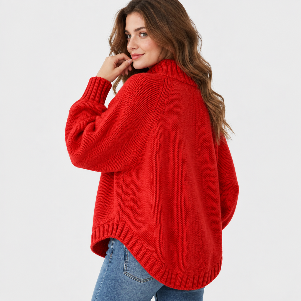 Women’s Vintage Style Sweater Flared Hem Casual Top
