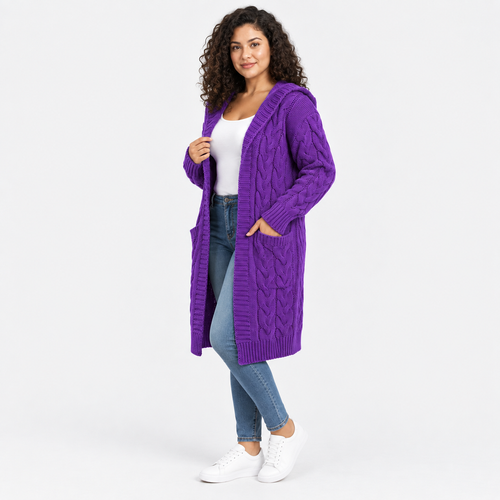 Women’s Plus Size Long Cardigan Casual Winter Outerwear