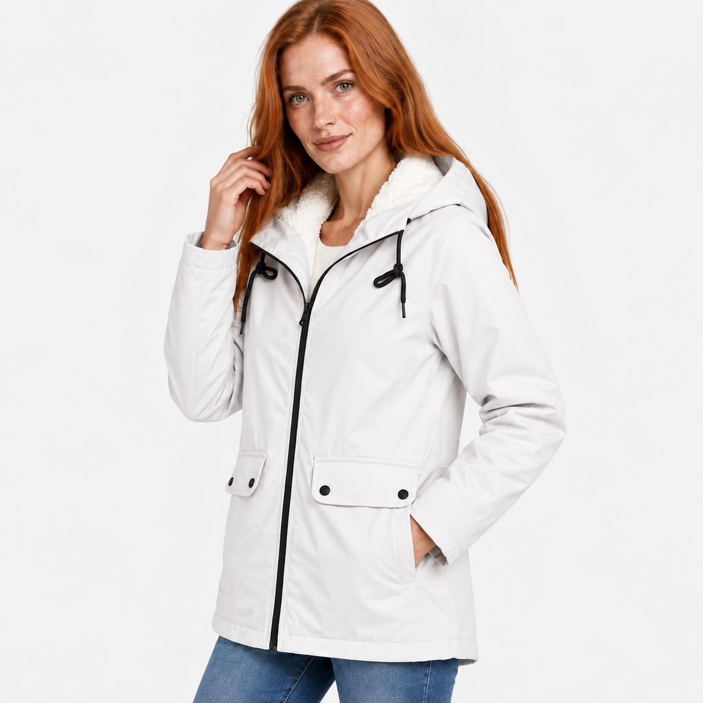 Women’s Warm Hooded Coat Plush Lined Casual Jacket