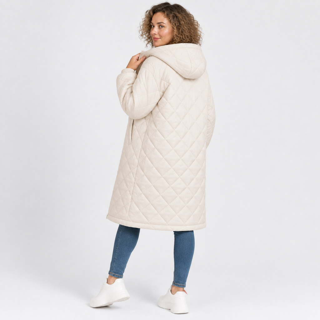 Women’s Long Hooded Puffer Coat Fleece Lined Winter Jacket