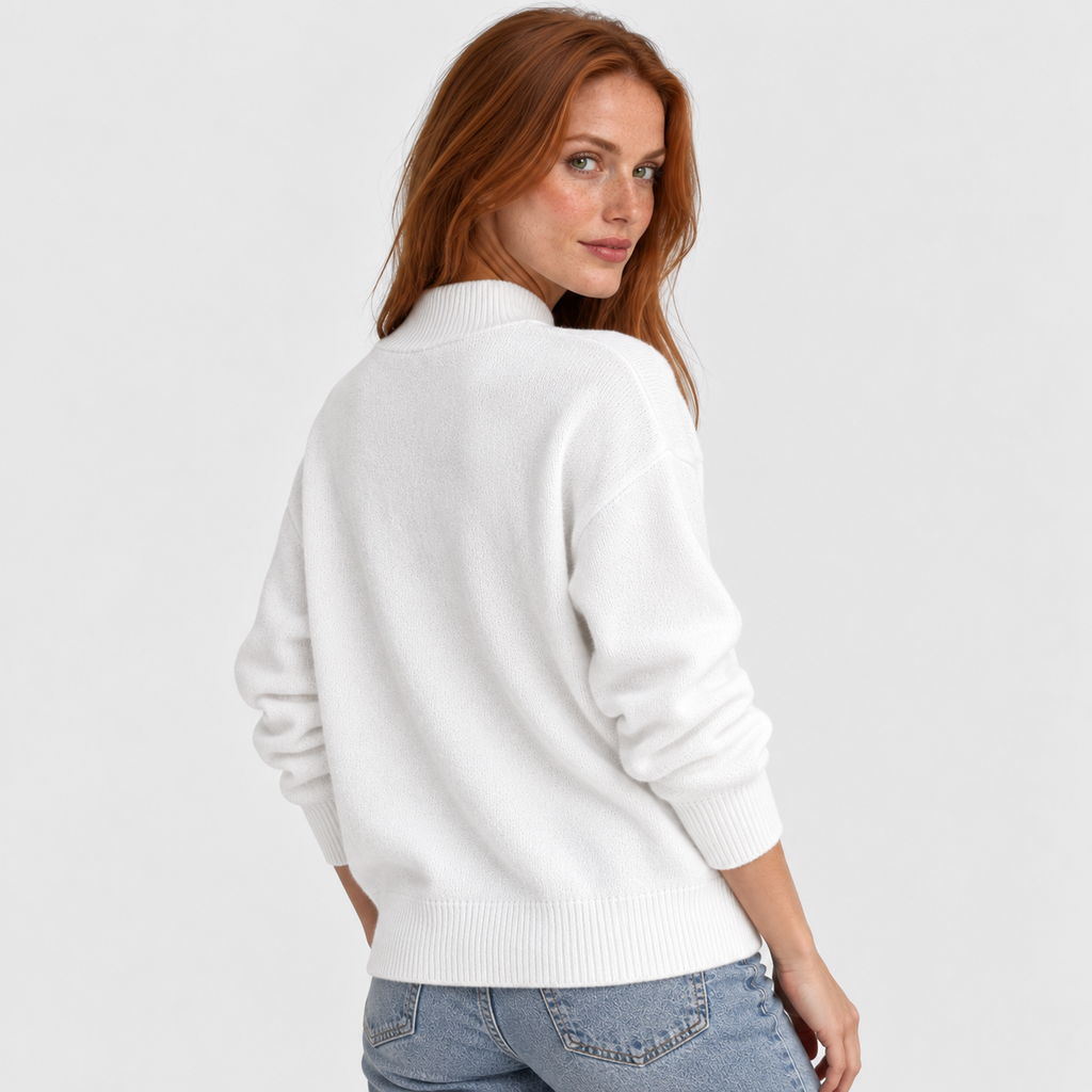 Women’s Minimalist Mock Neck Sweater Fall Winter Wear